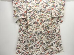 アンティーク　錦紗松竹梅・草花模様着物